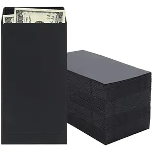 200 Pack Cash Envelopes 3.5x6.7 Fit for Envelope Money Saving Challenge, 120 Thick Money Envelopes for Cash, Budgeting, Check, Coin, Tickets, Jewelry, small items & collectables (Black)