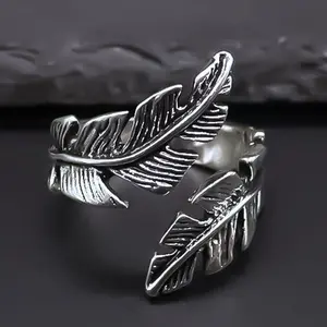 [Limited time event] Feather ring retro niche simple personality versatile design open ring birthday gift