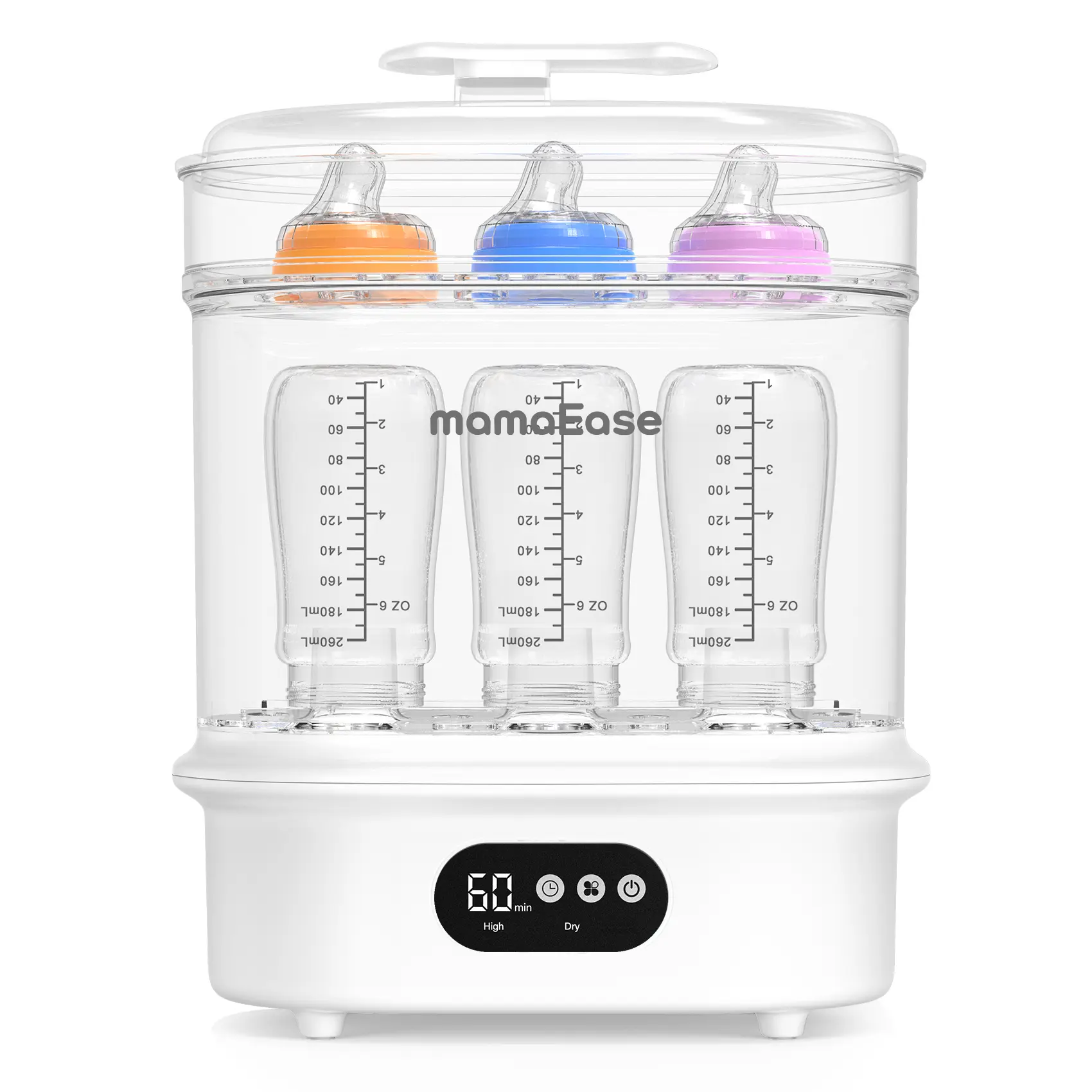 Bottle Sanitizer 4-in-1 Fast Electric Sanitizing & Drying Machine | BPA-Free Food-Grade Material,and Waterless Low-Temperature Hot Air, HEPA Filter, 72H Storage, 6-Bottle Capacity