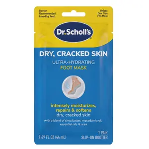 Dr. Scholl's Dry, Cracked Skin, Ultra Hydrating Foot Mask, Moisturizing Socks: Intensely Moisturizes Repairs and Softens Rough Dry Skin with Urea & Essential Oils for Dry Cracked Feet