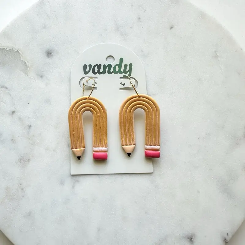Teacher Pencil Arch Dangle Earring