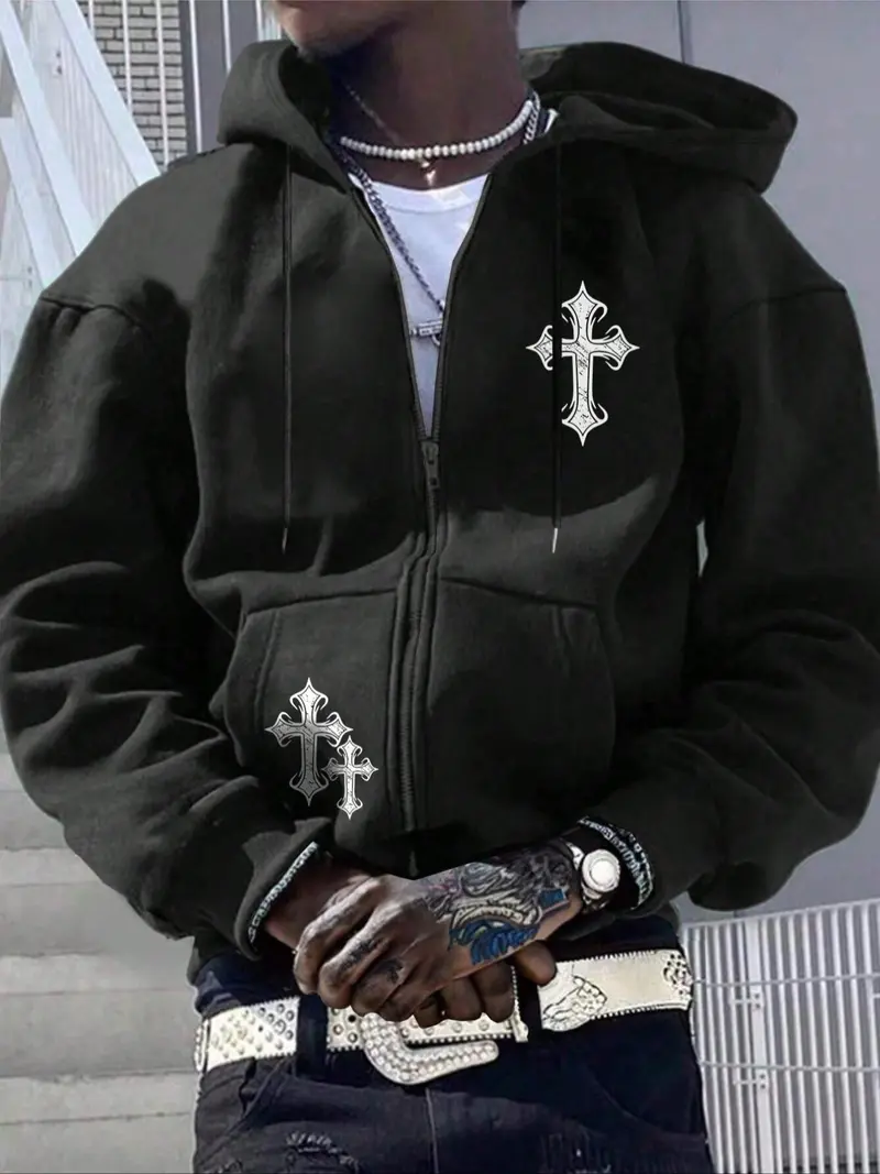 cross zip hoodie - TikTok Shop