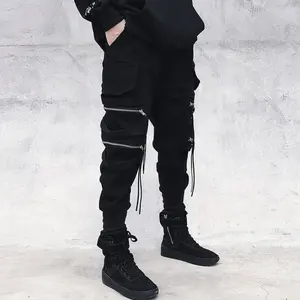 Cargo Pants Hip Hop Joggers Men Loose Harem Pants Multi-pocket Ribbon Men's Pants Trousers Casual Streetwear Sport Pants For Men