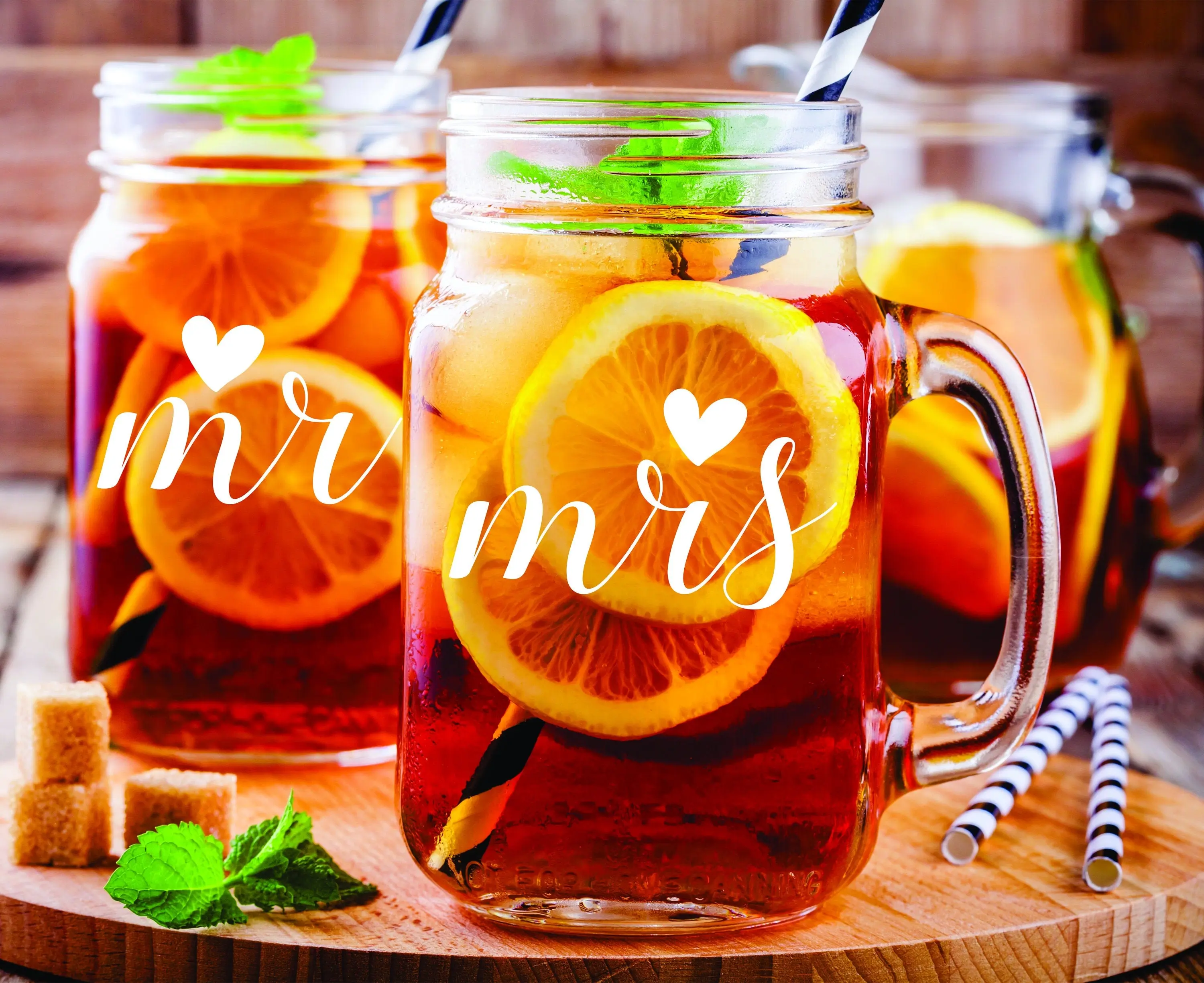 Custom Mr and Mrs Mason Jar Glass with handle , Personalized 2 pc Set Mason Jar Drinking Glass Gift, Mason Jar gift, Custom Mason Jar