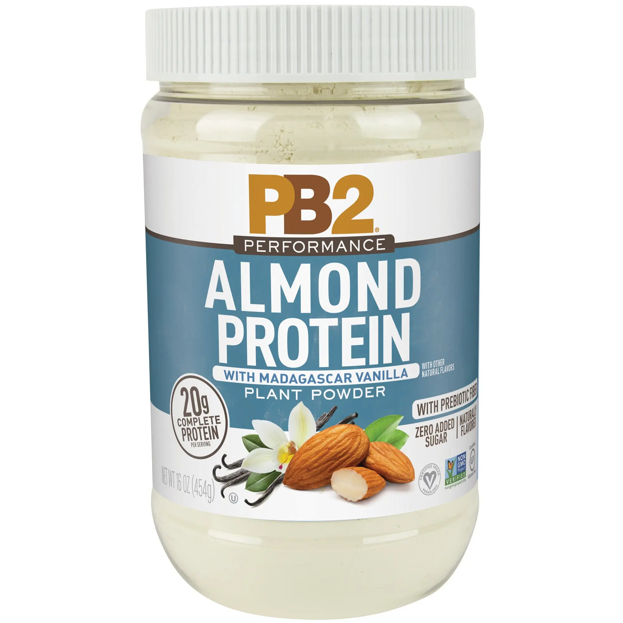 PB2 Performance - Almond Protein with Vanilla - Plant-Based, 20g Protein, 0 Added Sugar, 16 oz