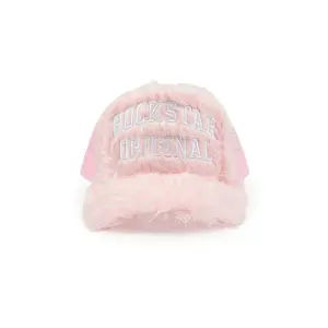 Shaggy Pink Fur Trucker Hat