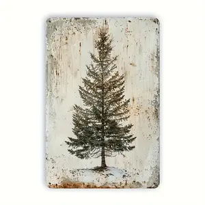 2D Flat, 2d flat Decorative Signs& Plaques, Iron, 2D Flat, Aluminum,  8x12inch Piece Vintage Tree Tin Label Style Wall Decoration,1pcs Suitable for Indoor/Outdoor Use in Homes, Restaurants, Bars, Coffee Shops, Doors, Garages PE,