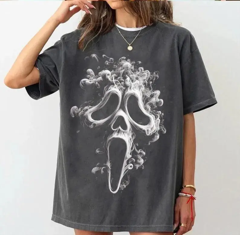 Ghostface 90s Graphic Tshirt, Horror Movie Halloween Tee, No You Hang Up Halloween T-shirt, Spooky Seasson Halloween Shirt, Gift For Men Women Casual