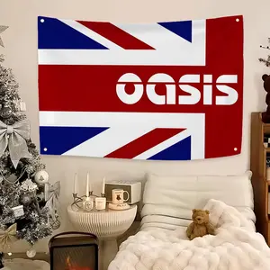 rock band oasis Flags Flag - Ultra Soft Skin-Friendly Machine Washable Fade Resistant Banner | HD Print Lightweight Durable Outdoor Indoor Garden Flag