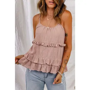 Ruffled Scoop Neck Sleeveless Cami