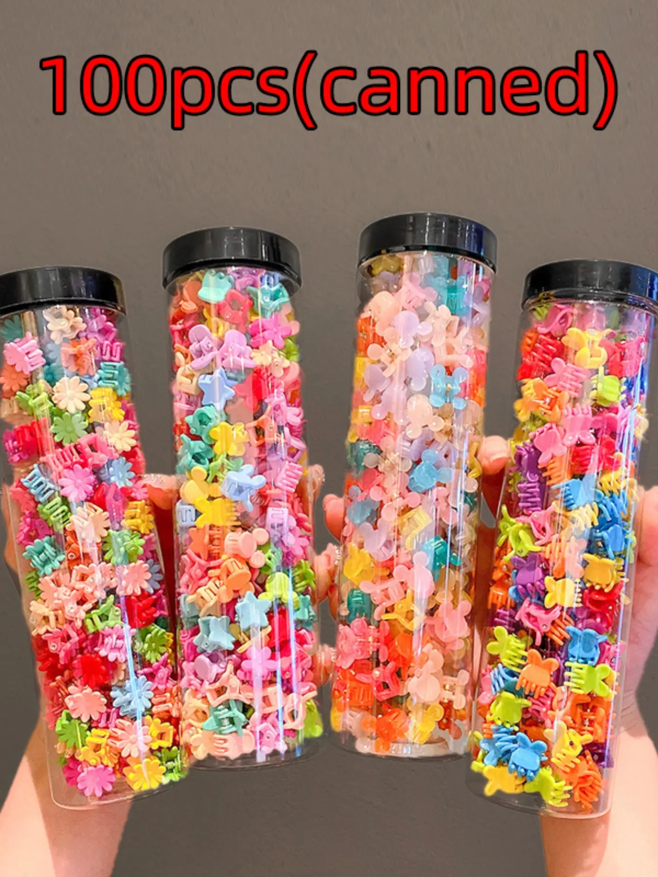100-Pack Colorful Mini Claw Hair Clips, Small Flower, Butterfly and Star Hair Accessories for Summer Bangs and Side Styling