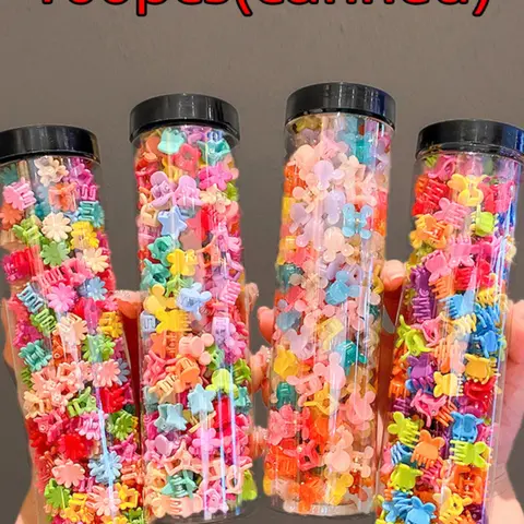100-Pack Colorful Mini Claw Hair Clips, Small Flower, Butterfly and Star Hair Accessories for Summer Bangs and Side Styling