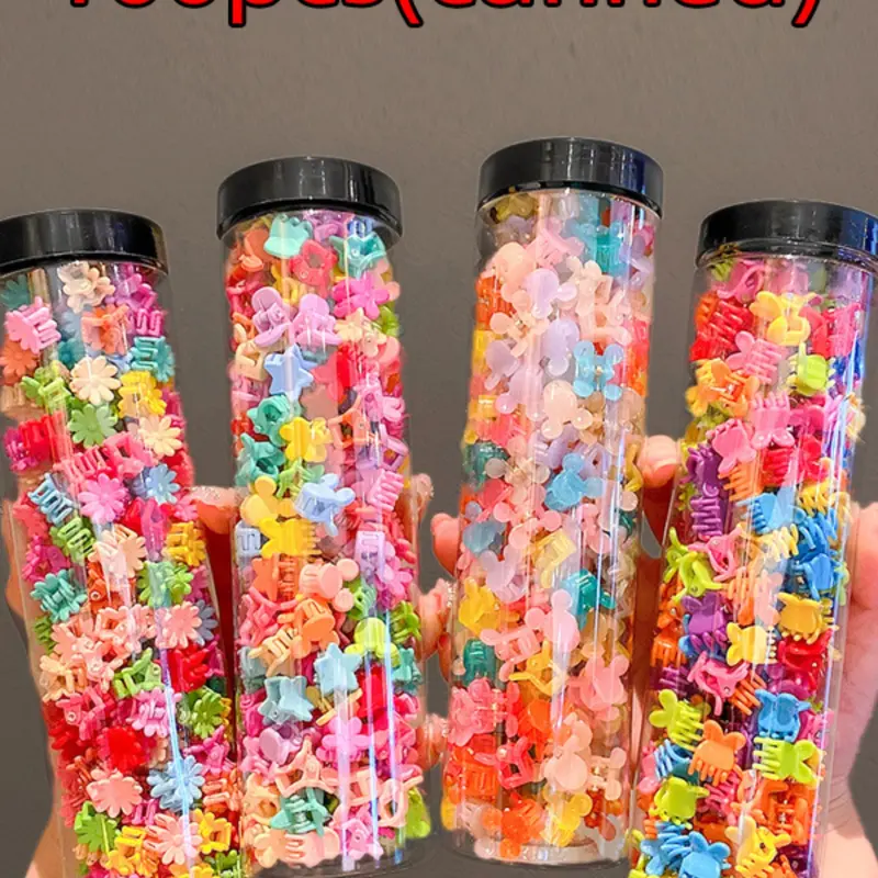 100-Pack Colorful Mini Claw Hair Clips, Small Flower, Butterfly and Star Hair Accessories for Summer Bangs and Side Styling