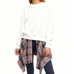 Women Mini Petticoat Lower Skirt Y2k Split Plaid Underskirt Shirt Extenders One Size Fits All Irregular Skirt Design Trendy Style