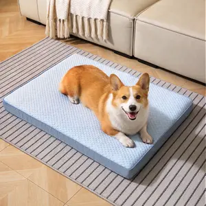 LFC PETS Cooling Memory Foam Dog Bed with Non-Slip Washable Cover Ideal for Summer Comfort