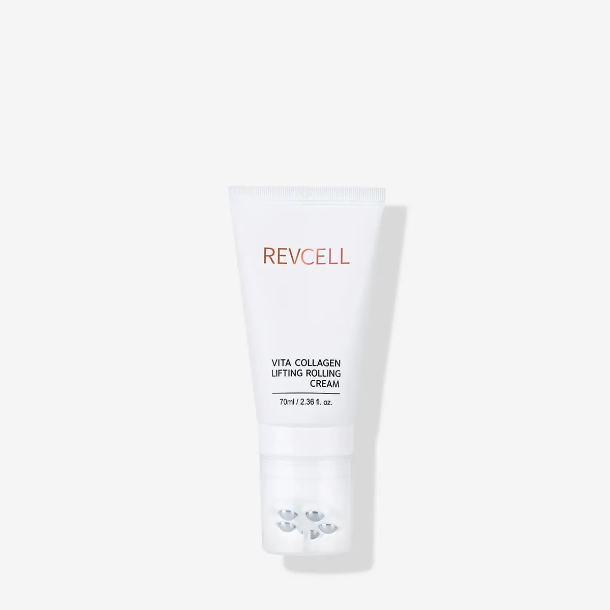 REVCELL Vita Collagen Lifting Rolling Cream 70ml - Anti-Aging Face Cream with Built-In 5-Ball Massage Roller, Firming & Hydrating Skincare with Collagen & Peptides