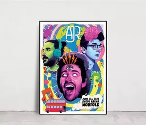 AJR The Maybe Man Tour Norfolk June 23 2024 Music Concert .Poster Decorations, Holiday Poster - Halloween Party Decorations.Wall Decor.Poster Gift For Holiday, Halloween, Birthday, Christmas
