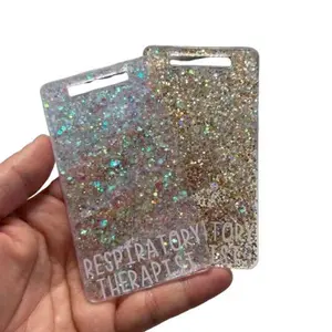 Glittery Badge Buddy for Respiratory Therapist - Sparkling Gold & Multicolor Design - Perfect for Medical Professionals