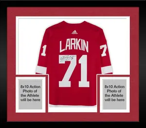 Framed Dylan Larkin Detroit Red Wings Autographed Red Adidas Jersey with Assistant Captain Patch - Fanatics Authentic Certified