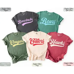 Custom School Mascot T-Shirt, Custom Name Gifts For Back To School, Custom Sports Tee, Team Mascot Shirt, School Logo TeeQiug