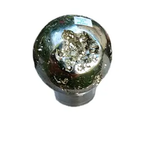 Peruvian Pyrite Sphere 52mm - Made in Peru Natural Crystal Specimen with Unique Pyrite Inclusions