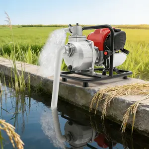 38cc Gas Water Pump 1.2KW, 35.66 GPM 98.43ft Head High Flow for Farm Irrigation Fire Rescue Drainage, 14.2x11x12.6in