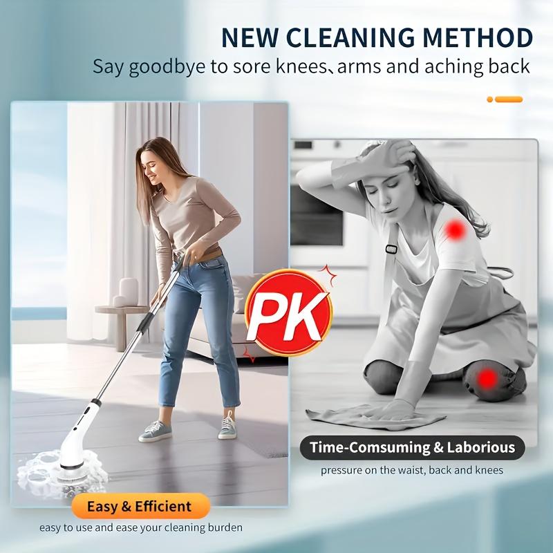 2026 New Model Electric Spin Scrubber Cordless IPX7 Waterproof Multi-Surface Cleaning Brush Long Battery Life Adjustable Speed Extendable Handle Multi-Purpose Kit for Bathroom Kitchen Durable Powerful-Multifunction shower scrubber tiktok shop deals