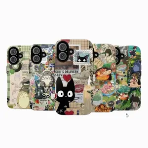 Studio Ghibli Anime iPhone Case, Japanese Collage Design