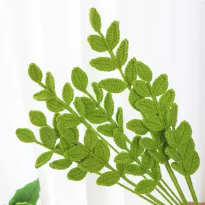 Artificial Crochet Leaves, Handmade Crochet Leaves, DIY Decorative Flowers for Home Party Wedding Anniversary Festival, Fruit, Decorative Fake Plant