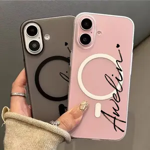 Personalized  DIY Name Design Creative Matte Texture Magnetic Phone Case Suitable for iPhone 11 12 13 14 15 16 17 Pro Max AIR Personalized Case Hard Case Protective Cover Supporting Alphabet Name