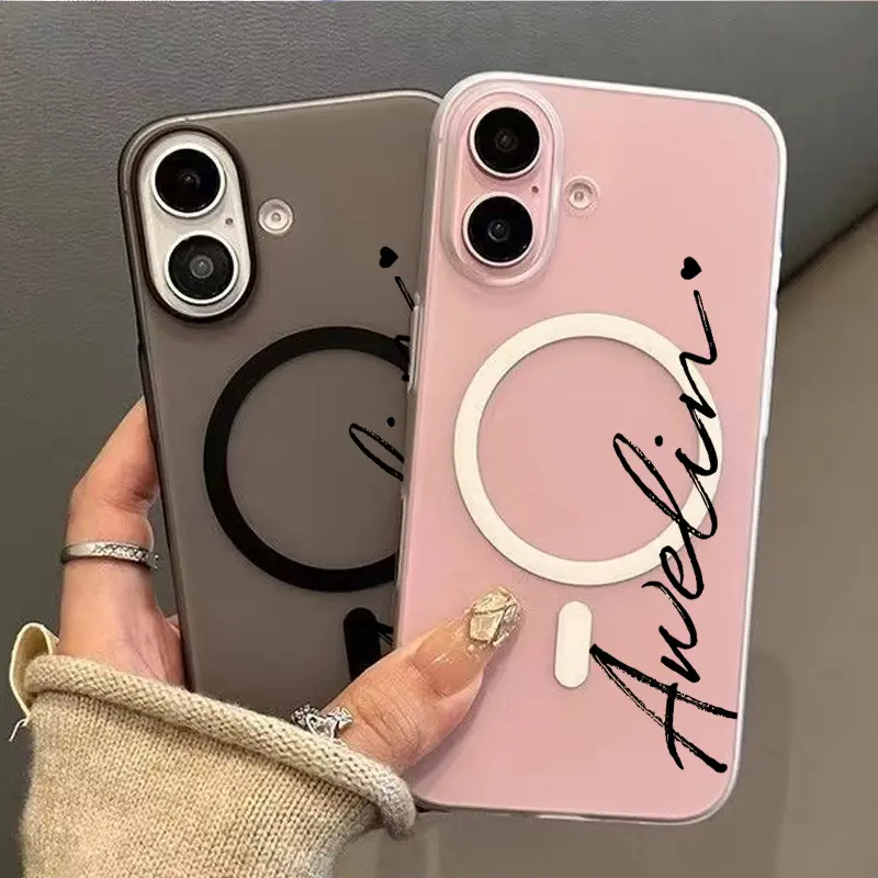 Personalized  DIY Name Design Creative Matte Texture Magnetic Phone Case Suitable for iPhone 11 12 13 14 15 16 17 Pro Max AIR Personalized Case Hard Case Protective Cover Supporting Alphabet Name