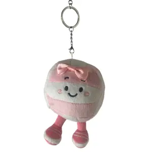 Pink & White Plush Volleyball with Bow