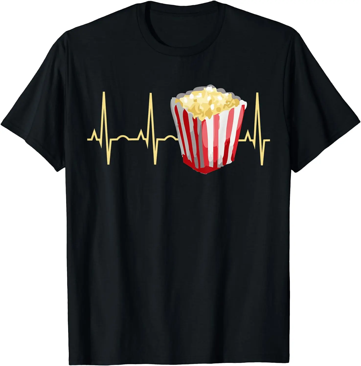 Popcorn Shirt - Popcorn Lover Popcorn Heartbeat Summer Casual Shortsleeve Cotton T-Shirt