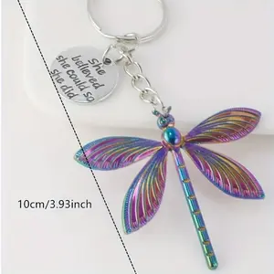 Hardened Color Dragonfly Keychain Car Fan Keychain