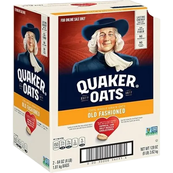 Old Fashioned Rolled Oats, Non GMO Project Verified, Two 64oz Bags in Box, 90 Servings, 4 Pound (Pack of 2)