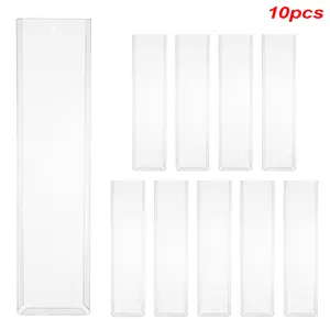 10Pcs Clear Plastic Diecast Car Display Case for Packaged Display Box, Wall Mountable Toy Car Storage Sleeve 42.5x11.2cm