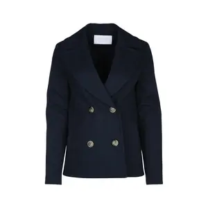Harris Wharf London Women Women Peacoat Diagonal Crafted With Loro Piana Fab