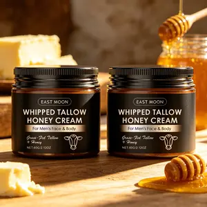 2-Pack Man Tallow & Honey Moisturizing Cream (60g*2), Enhances Elasticity, Softens Skin, Smooths Dryness, Boosts Radiance, Men's Special Cream