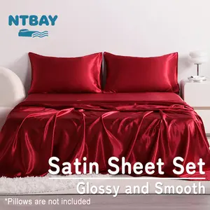 NTBAY Silky Satin Sheet Set - Silk-Like Glide for Hair & Skin | Easy Care