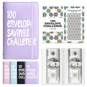100 Envelope Savings Challenge Book - Save $5,050 in 100 Days! Motivational Money Saving Binder with Daily Tracker, Aesthetic Cash Envelope System for Budgeting & Habit Building