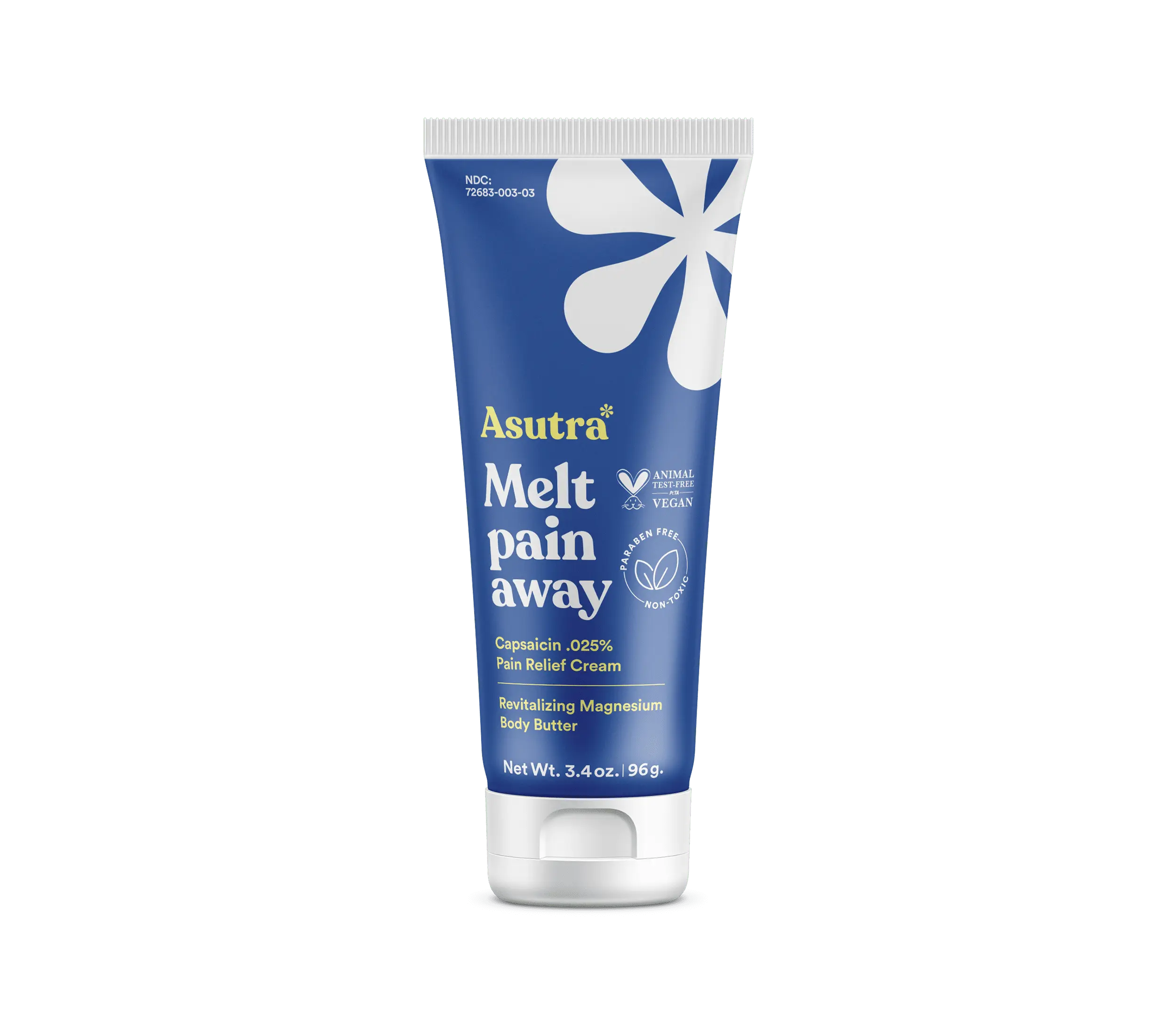 Asutra Melt Pain Away Cream 3.4oz - Dual Action Formula with Capsaicin & Magnesium for Muscle & Joint Relief