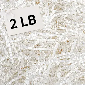 2 LB Crinkle Cut Paper Shred Filler, White Crinkle Paper Easter Basket Filler Shredded for Gift Baskets Box Paper Shreds Stuffing Filling for Birthday Wedding Anniversary