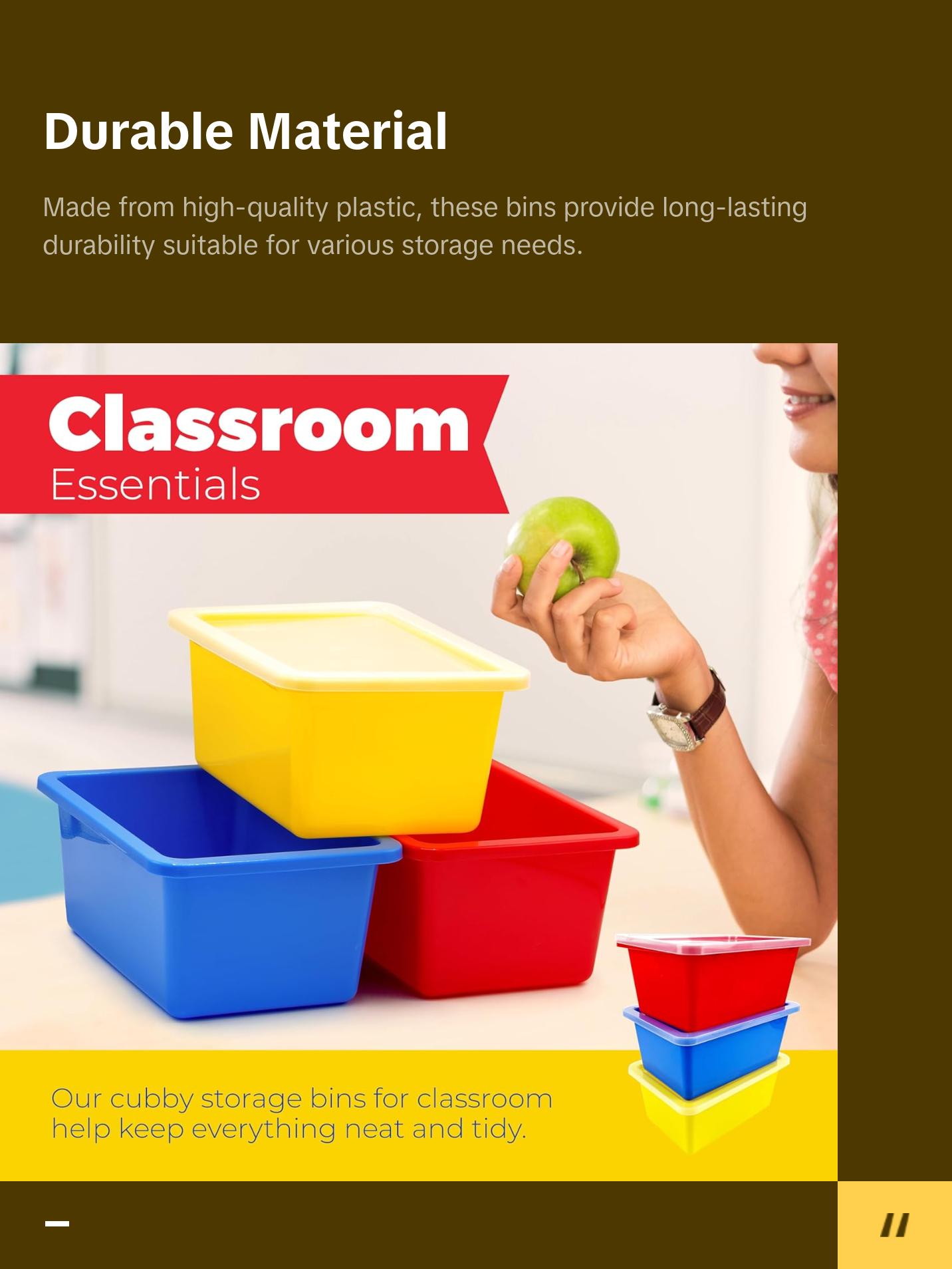Storage Bins - Stackable Storage Bins, Plastic Storage, Bins Storage Containers, 3 pcs per pack - Cubby Storage Organizers, Classroom Organization Storage Bins - Stackable Storage Bins, Plastic Storage, Bins Storage Containers, 3 pcs per pack - Cubby Storage Organizers, Classroom Organization