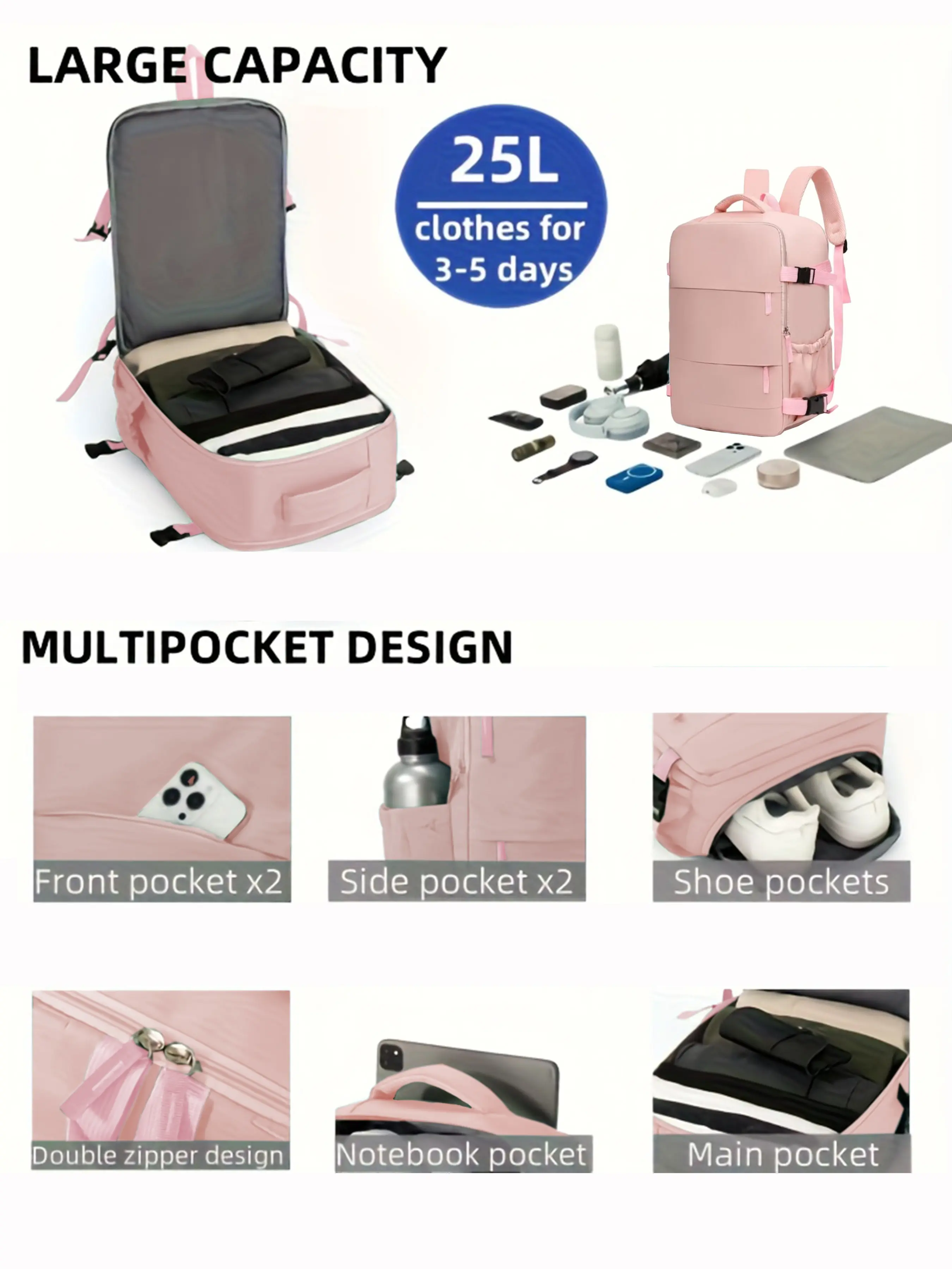 Stylish Womens Urban Backpack Ryanair EasyJet Approved Multi Color Travel Backpack Perfect for Air Travel Lightweight Durable Carry On Bag
