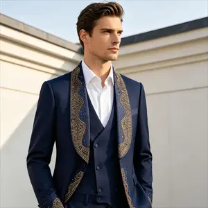 Two-Tone Rhinestone Tuxedo Set, For Men Who Want Details Without Flash