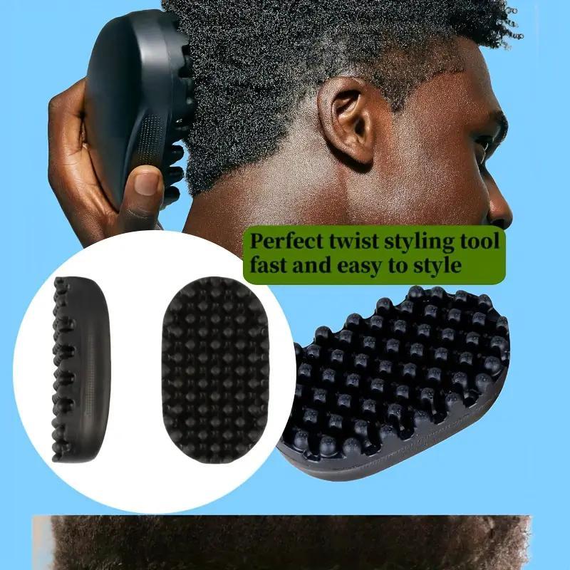 Ergonomic Rubber Bristle Curling Brush Comb, Curl Defining Brush, Perfect for Thick Waves, Portable Design for Salon & Home Use, Ideal Hair Styling Tool