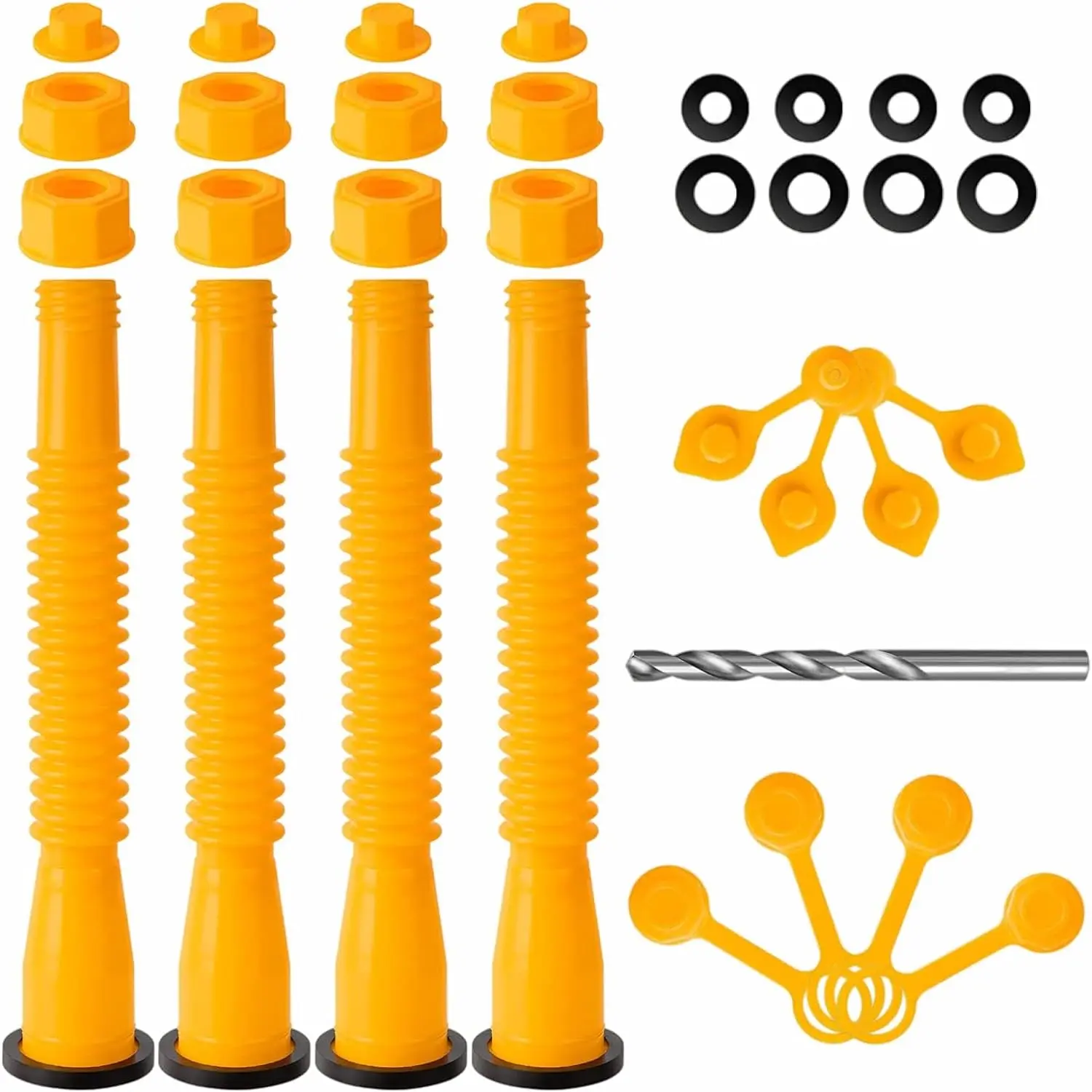 Gas Can Spout Replacement Kit, 3 Sets Gas Can Spout Nozzle Replacement, Anti-spill Gas Can Nozzle Replacement, Gas Can Spout with Flexible Nozzle, Family Home Set, Suitable for Most 1/2/5/10 Gal Can