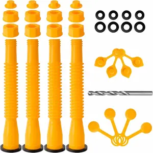 Gas Can Spout Replacement Kit, 3 Sets Gas Can Spout Nozzle Replacement, Anti-spill Gas Can Nozzle Replacement, Gas Can Spout with Flexible Nozzle, Family Home Set, Suitable for Most 1/2/5/10 Gal Can