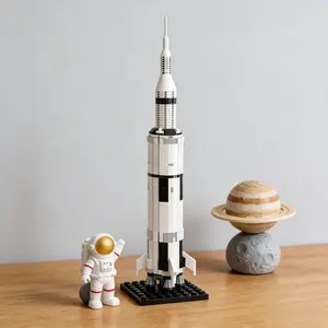 Space Ship Rocket Model Toy, Building Blocks Set, DIY Assembly Kit, Handmade Craft Kit, Gift for Boys and Girls