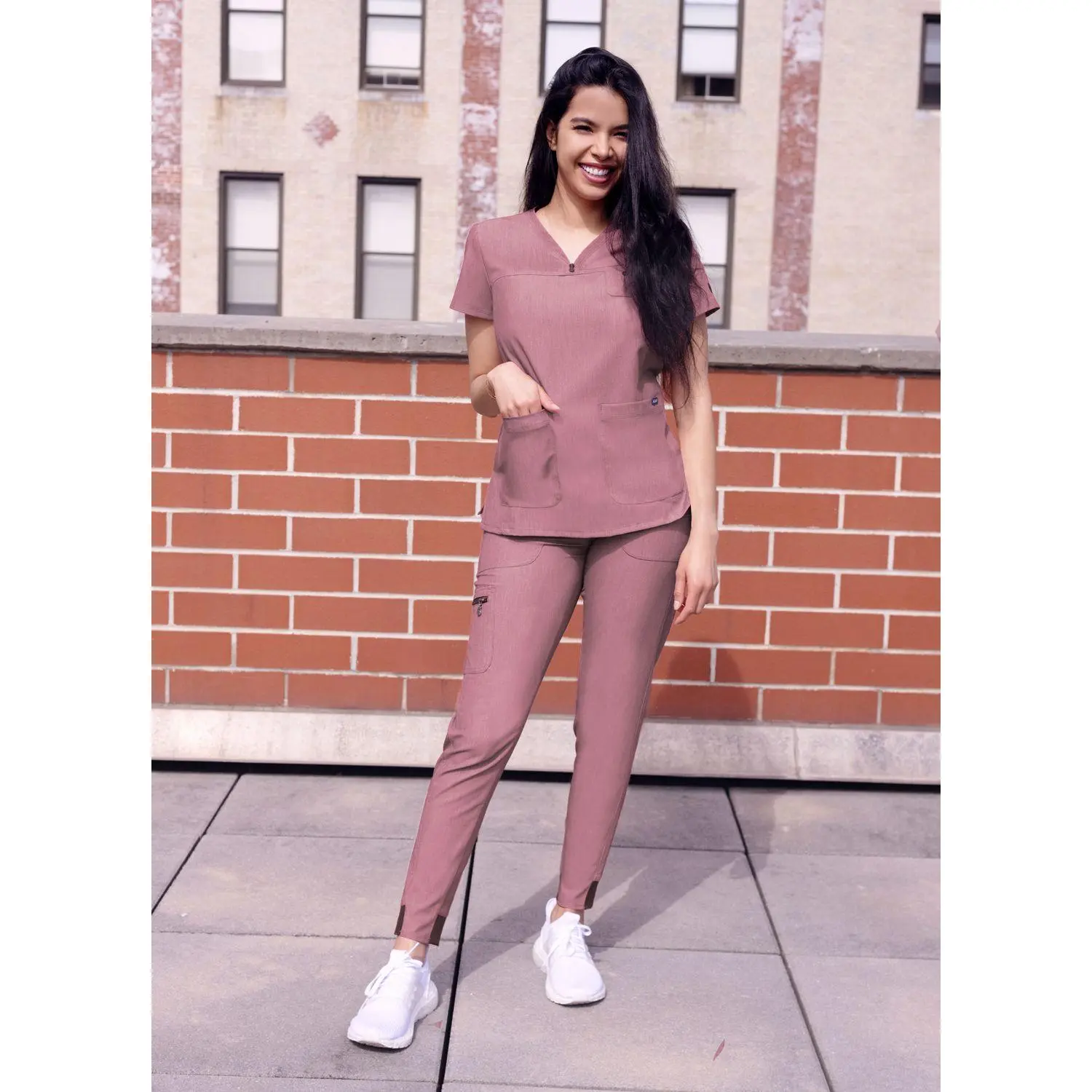 Women's Movement Booster Jogger Scrub Set by Adar XXS-3XL / Heather Wine